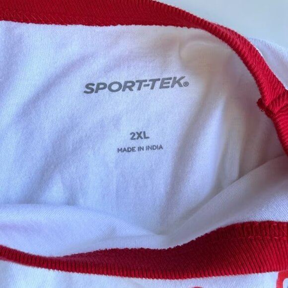 Sport-Tek Raglan Shirt Mens 2XL White/Red Cotton Eisenhower Presidential Library - Picture 3 of 3
